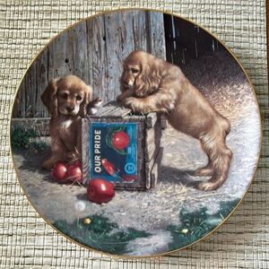 “Double Take” by Jim Lamb 1st Issue Puppy Playtime Series Collector Plate 1987
